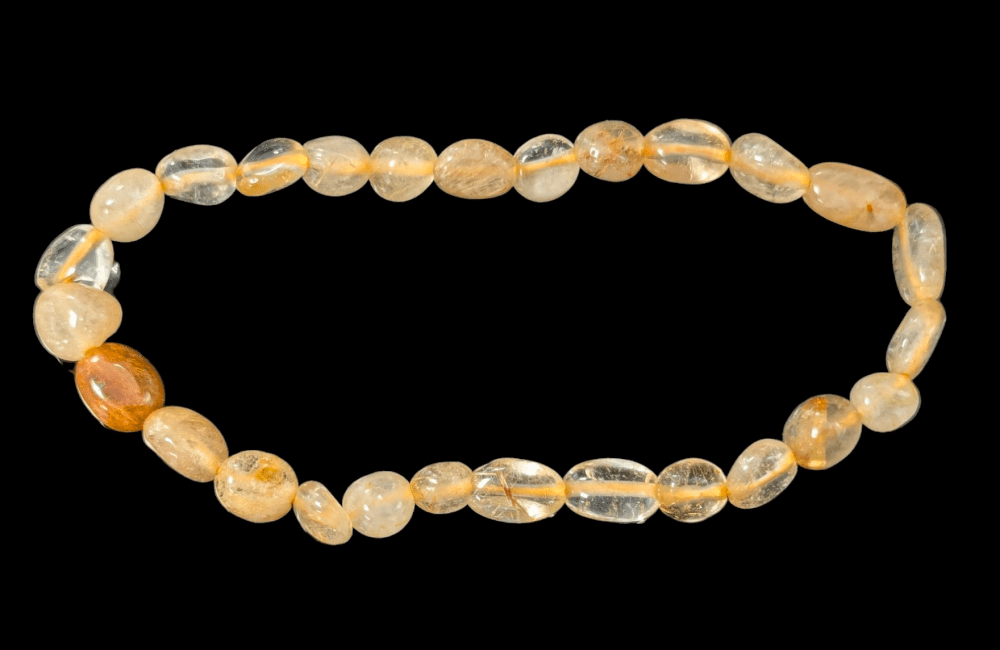 Bracelet Cristal de Roche Rutile A pierres roulées chez Arabesk