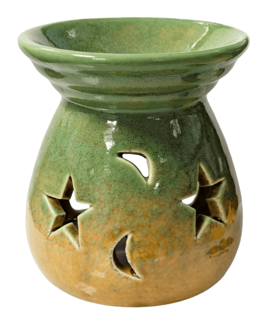 Brûleur Huile en Céramique Dégradé Vert 8.5cm chez Arabesk