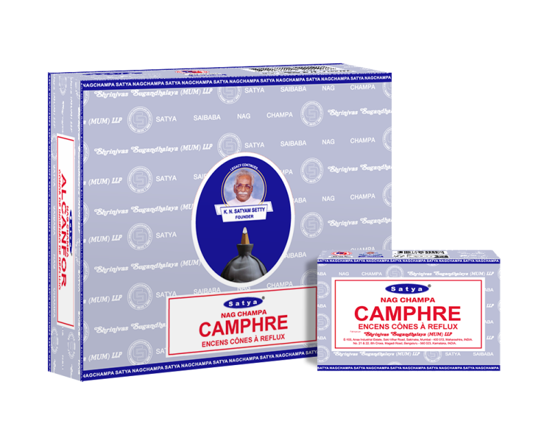 Cônes Backflow Satya Camphre 12pcs chez Arabesk