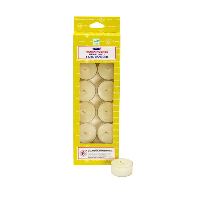 Set de 12 bougies parfumées chauffe plat Satya Frankincense chez Arabesk
