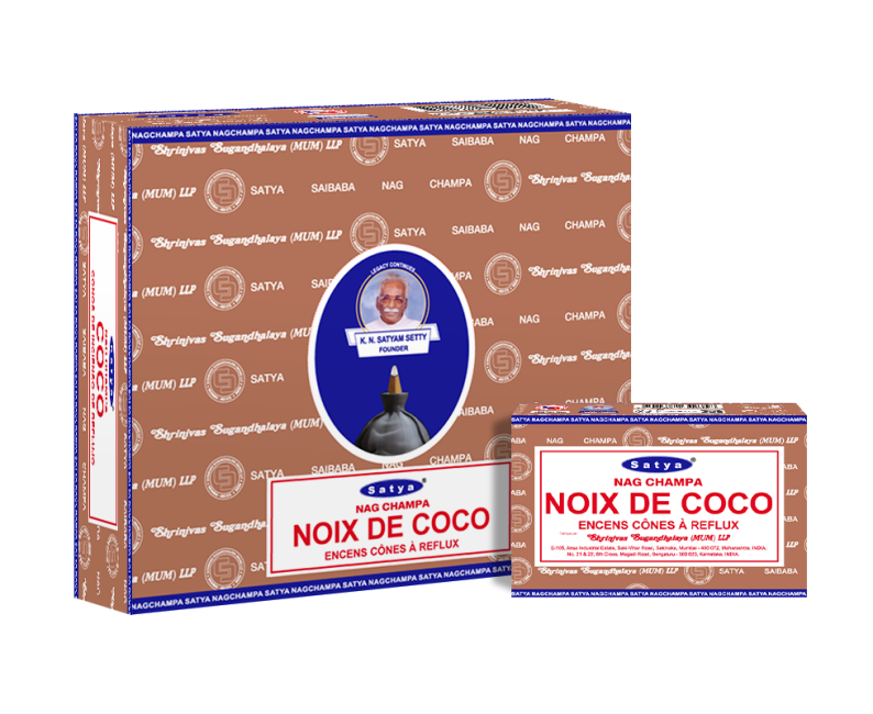 Cônes Backflow Satya Noix de Coco 12pcs chez Arabesk