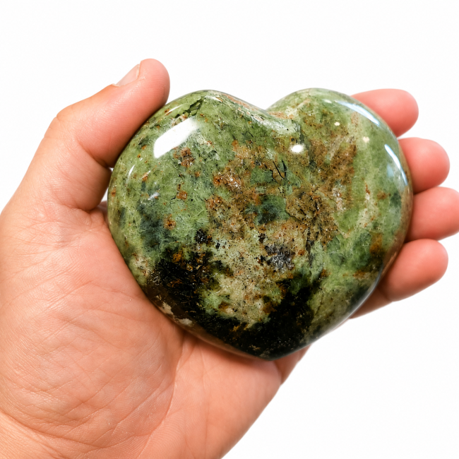 Coeur en serpentine polie 0.400kg chez Arabesk