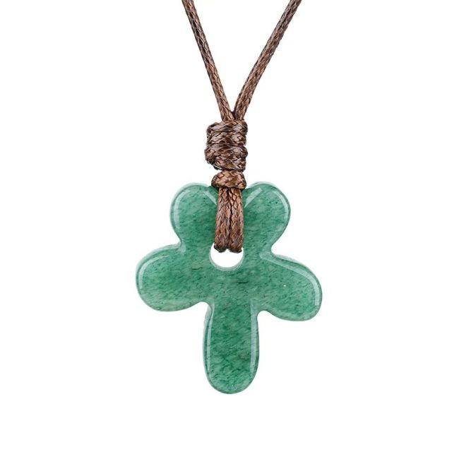 Collier Fleur Aventurine Verte A chez Arabesk