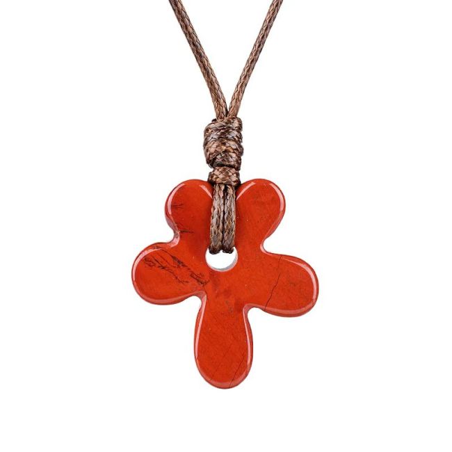 Collier Fleur Jaspe Rouge A chez Arabesk