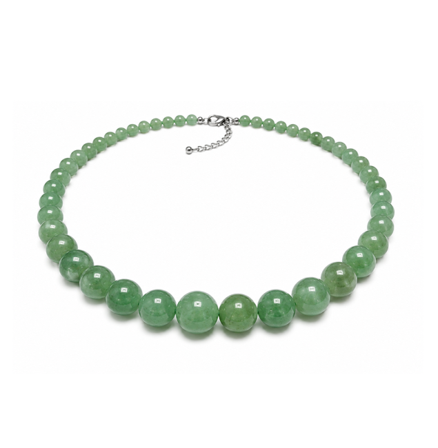Collier Chute Aventurine Verte A Perles 4-12mm 50cm chez Arabesk