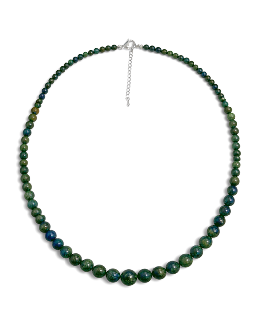 Collier Chute Malachite & Azurite Traitée A Perles 4-12 mm 50 cm chez Arabesk|cz