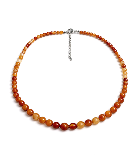 Collier Chute Cornaline A Perles 4-12mm 50cm chez Arabesk|cz