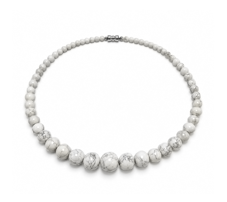 Collier Chute Howlite A Perles 4-14 mm 50 cm chez Arabesk