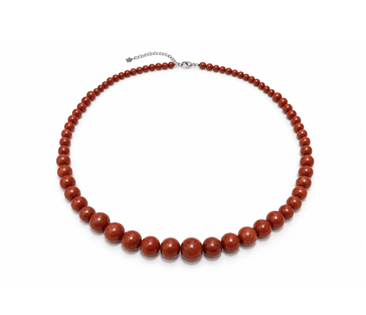 Collier Chute Jaspe Rouge A Perles 4-12 mm 50 cm chez Arabesk