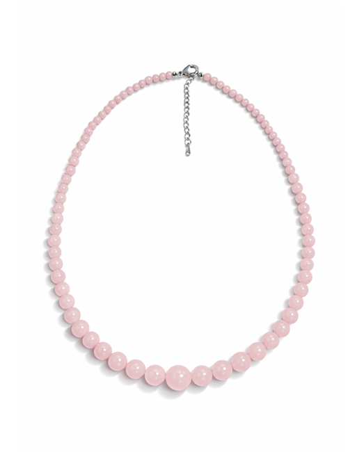 Collier Chute Quartz Rose A Perles 4-12mm 50cm chez Arabesk|cz