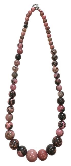 Collier Chute Rhodonite A Perles 4-12mm 50cm chez Arabesk|cz