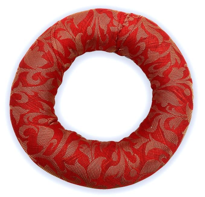 Coussin rond rouge pour bol chantant 15 cm chez Arabesk