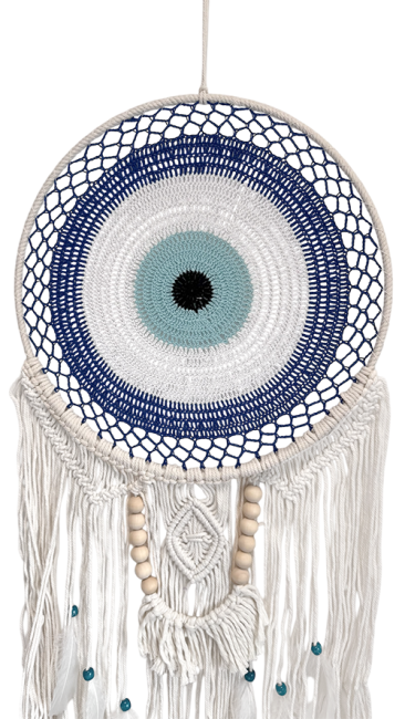 Attrape-rêves Contre le Mauvais Oeil Blanc et Bleu 40 cm chez Arabesk|cz