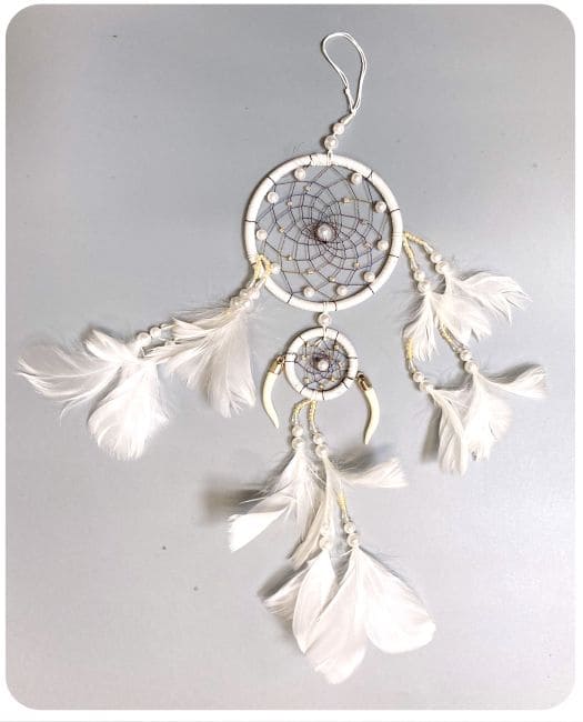 Dreamcatcher Blanc - Diamètre 10cm chez Arabesk