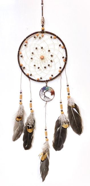Dreamcatcher  - Perles et Arbre de vie - Diamètre 15cm chez Arabesk