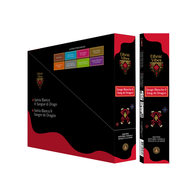 Encens Fragrances & Sens Ethnic Vibes Sauge Blanche & Sang de Dragon Masala 15g chez Arabesk