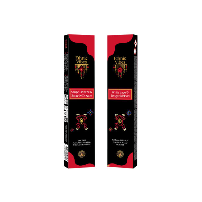 Encens Fragrances & Sens Ethnic Vibes Sauge Blanche & Sang de Dragon Masala 15g chez Arabesk|cz