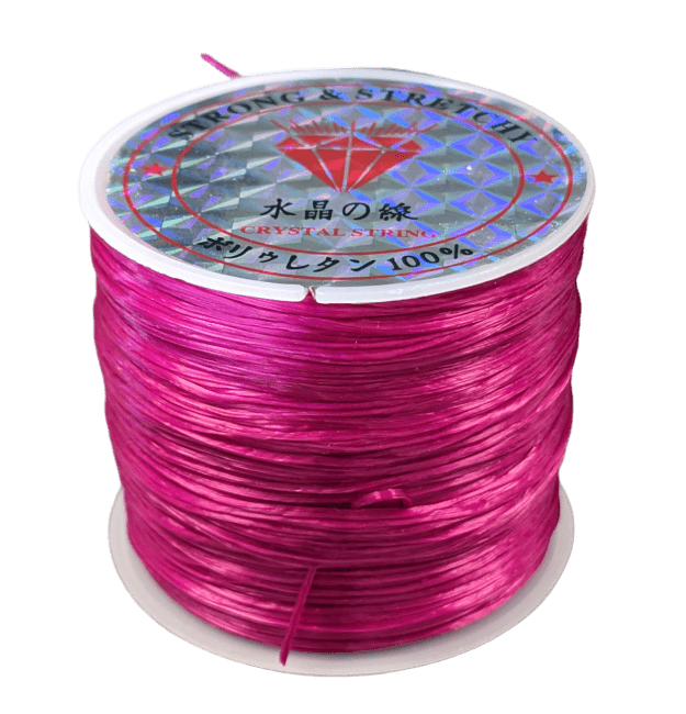 Fil élastique plat Fuchsia 50m chez Arabesk