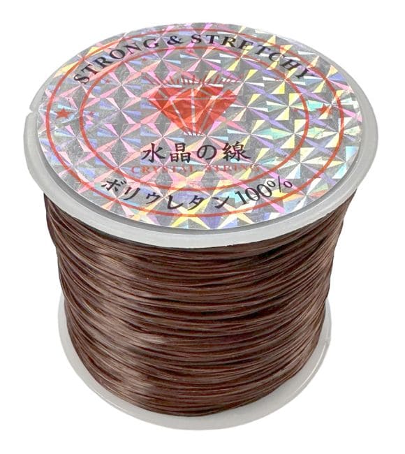 Fil Élastique Plat Marron pour Bijoux 50m chez Arabesk