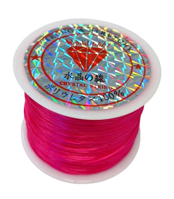 Fil élastique plat Rose 50m chez Arabesk
