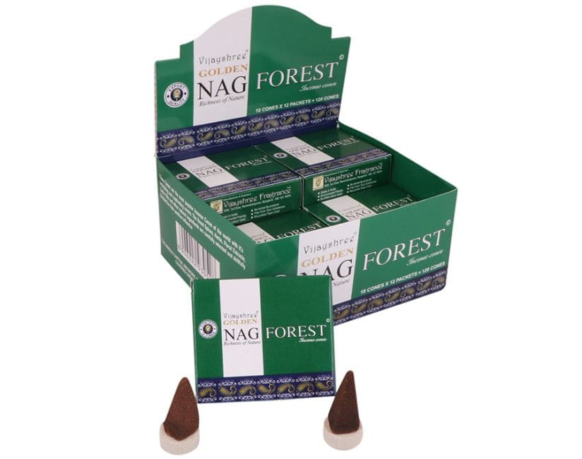 Encens Vijayshree Golden Nag Forest en Cônes chez Arabesk