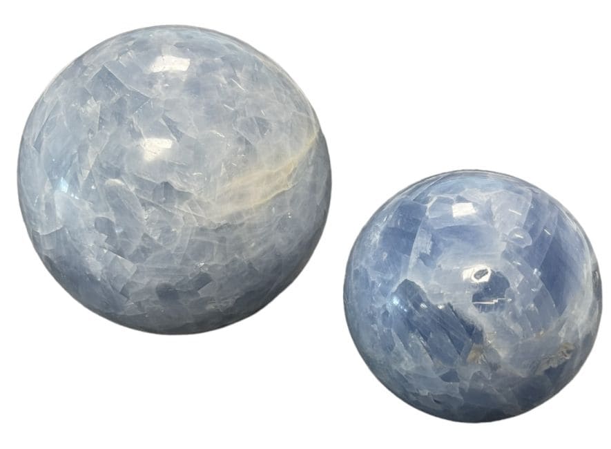 3 Sphères Calcite bleue polis 1.864k chez Arabesk