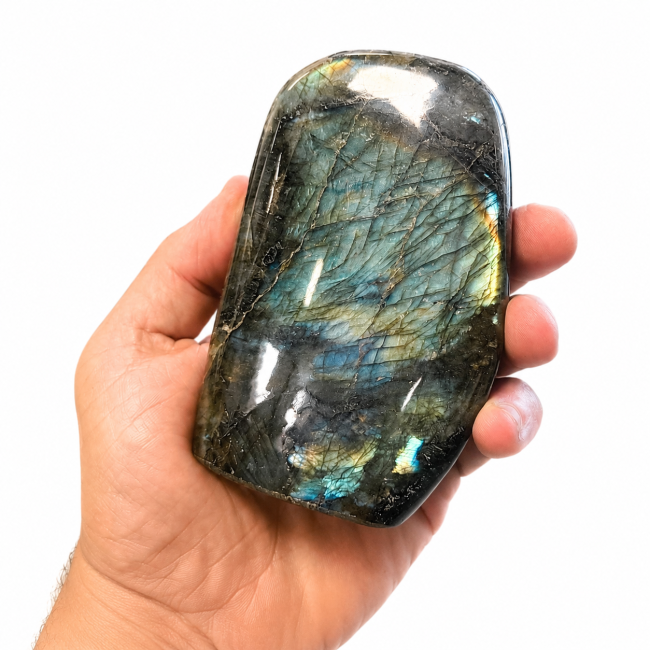 Bloc de Labradorite poli  0.650kg chez Arabesk
