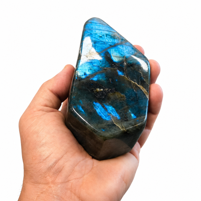 Bloc de Labradorite poli  0.650kg chez Arabesk