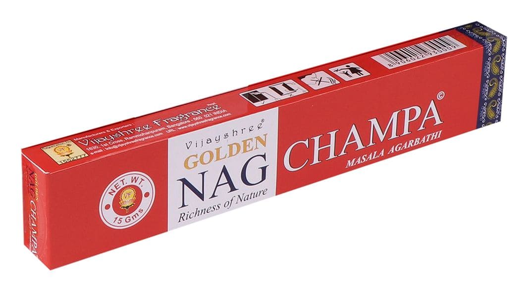Encens Vijayshree Golden Nag Champa 15g chez Arabesk|cz