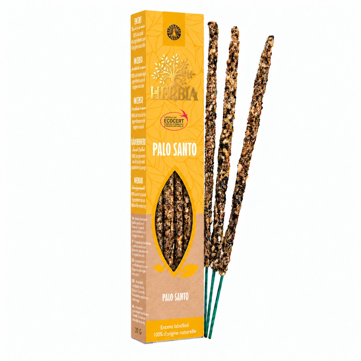Vonné tyčinky Smudge Ecocert Herbia Palo Santo 20g chez Arabesk