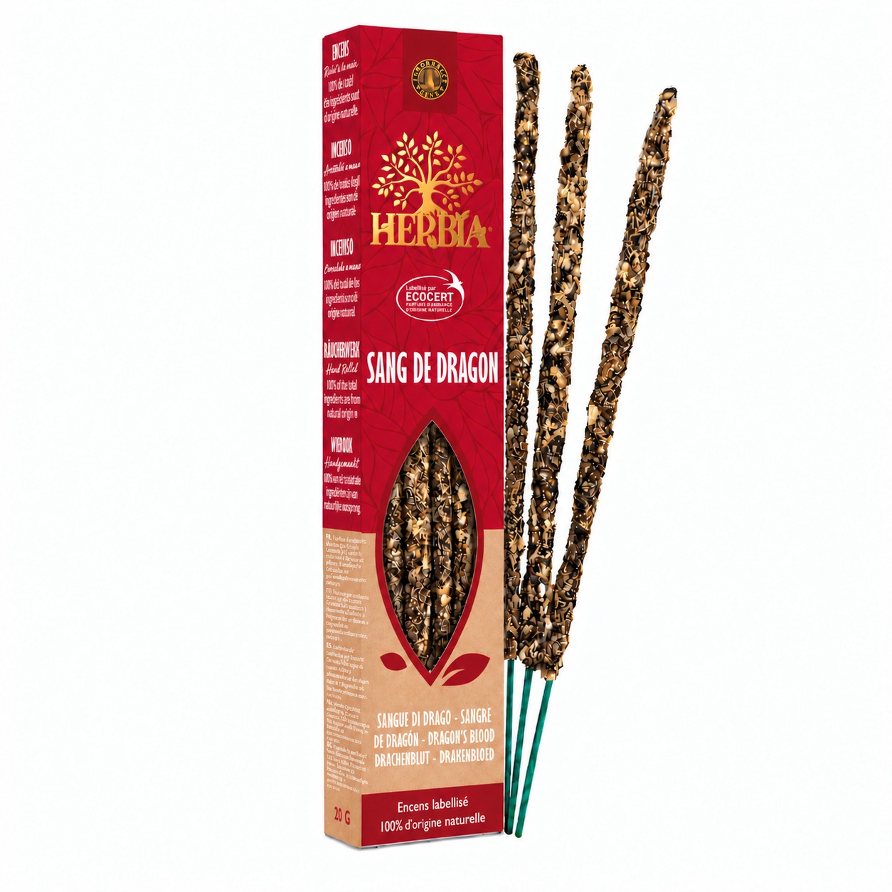 Vonné tyčinky Smudge Ecocert Herbia Dračí krev 20g chez Arabesk