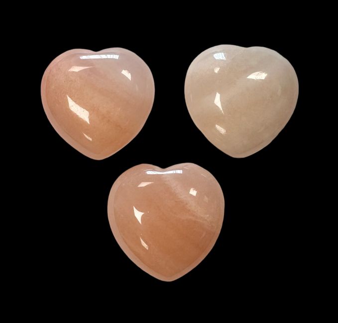 Coeur en Aventurine Orange A 30mm x3 chez Arabesk|cz