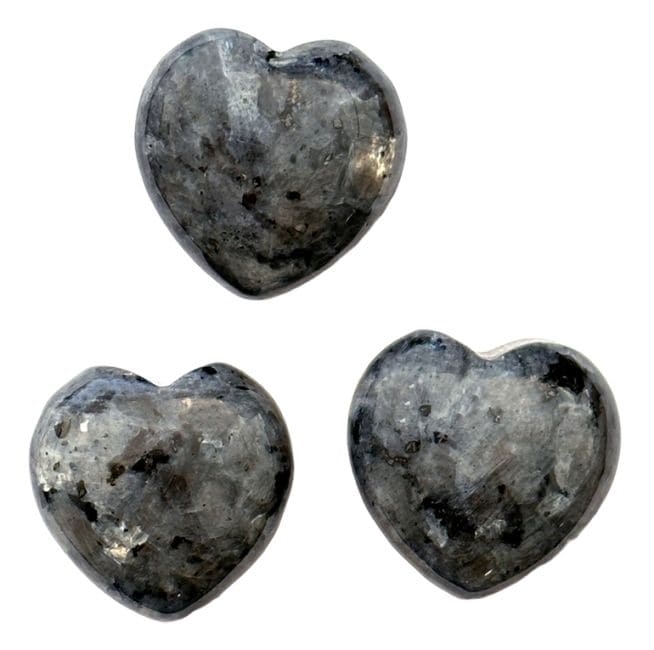 Coeur en Larvikite 30mm x 3 chez Arabesk