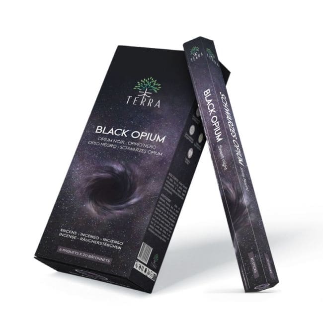 Encens Terra Black Opium hexa sans charbon 30grs chez Arabesk
