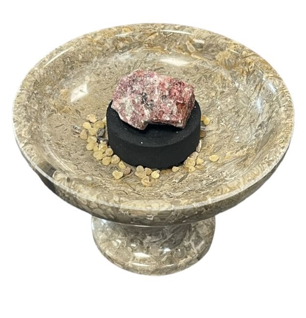 Porte charbon onyx en pierre naturelle (gris) chez Arabesk|cz