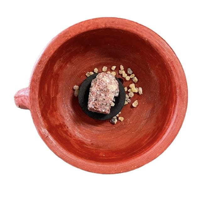 Porte charbon en terre cuite (rouge) chez Arabesk|cz