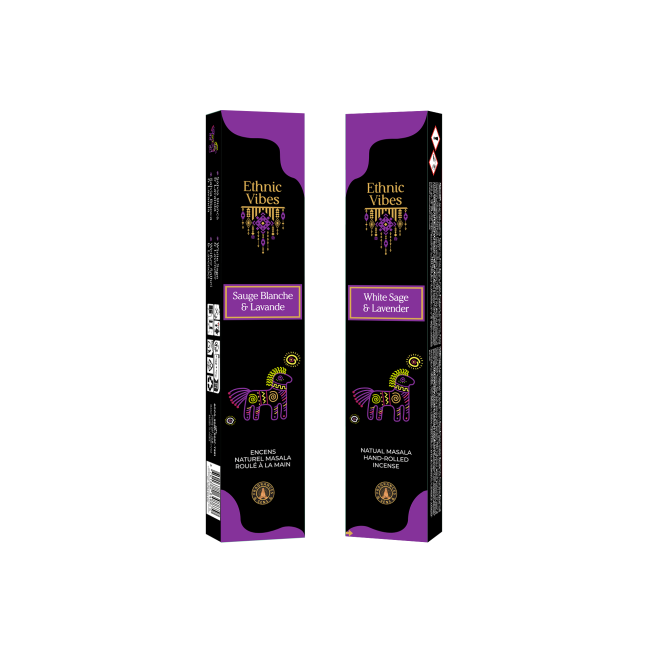 Encens Fragrances & Sens Ethnic Vibes Sauge Blanche & Lavande Masala 15g chez Arabesk|cz