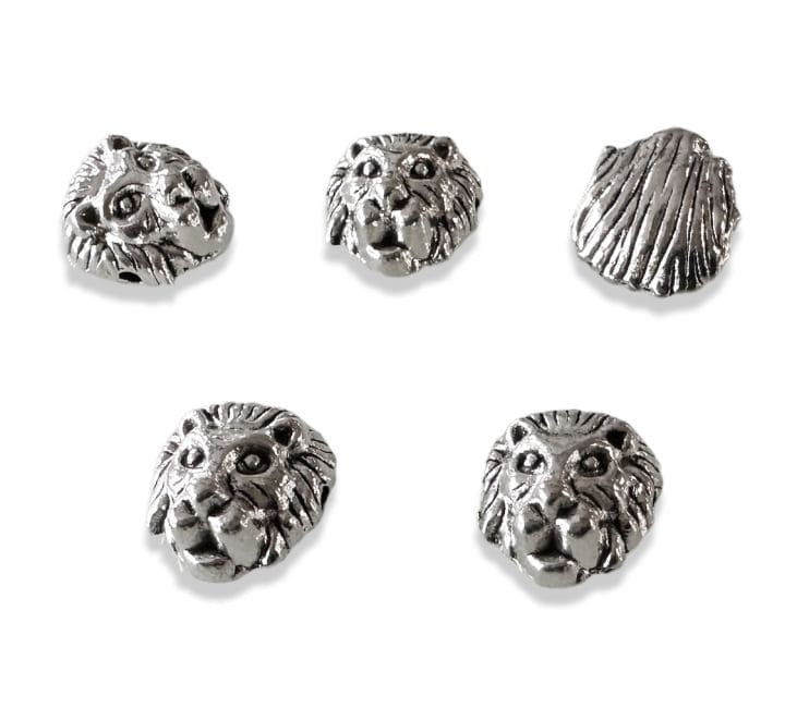 Perles charm's Intercalaire Tête de Lion Argentée 12mm x30 chez Arabesk