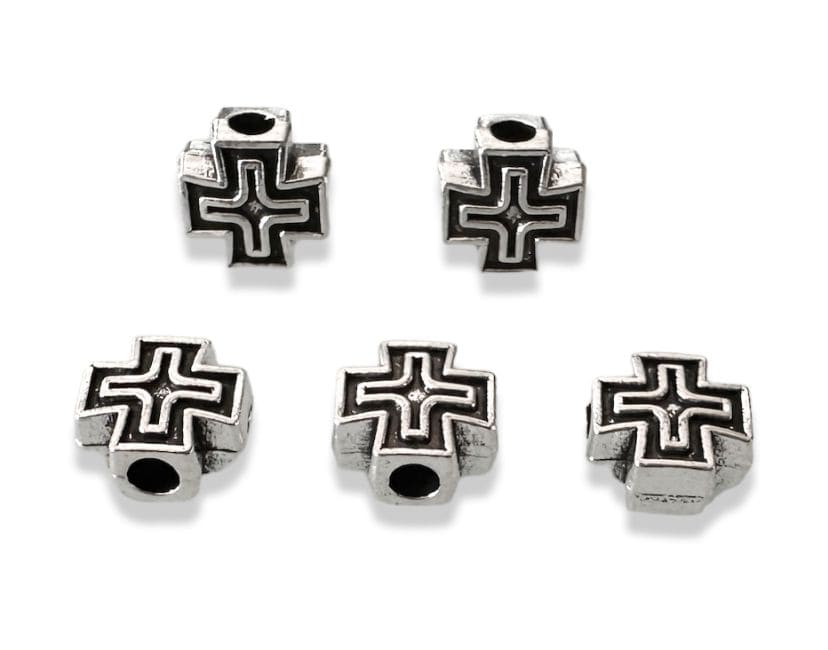 Perles charm's Intercalaire Croix argentée 8mm x50 chez Arabesk