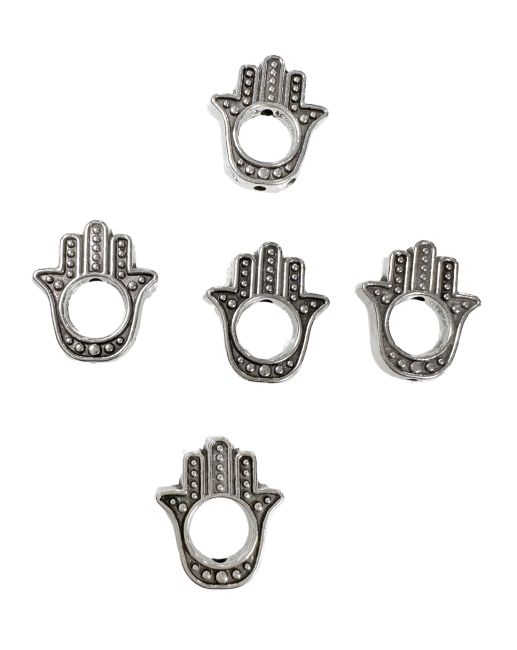 Perles Charm's métal Main de Fatma Argentée 14mm x100 chez Arabesk