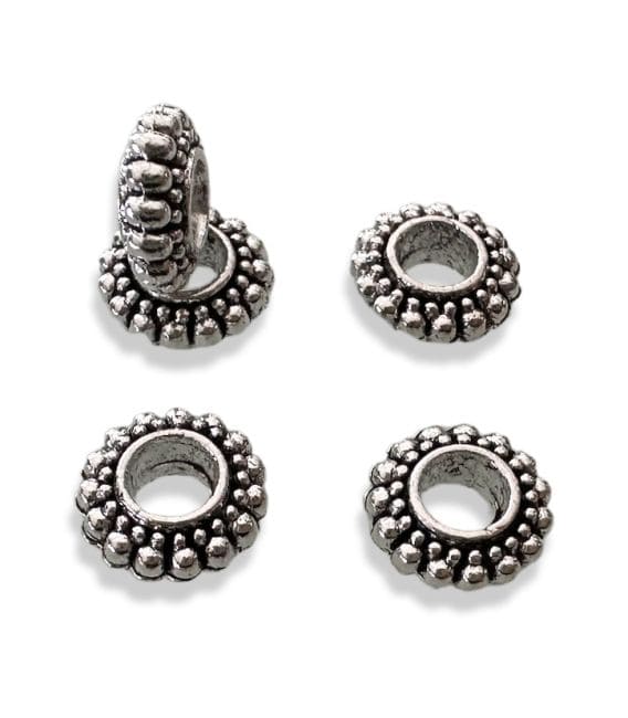 Perles charm's Intercalaire Rondelle  argentée 7mm x100 chez Arabesk