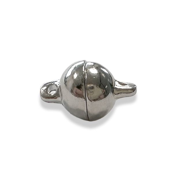 Fermoir en Boule Magnétique en Métal Argentée 8mm x20 chez Arabesk