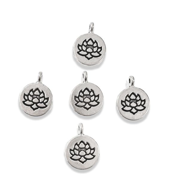 Perles Charm’s Intercalaires Fleur de Lotus Argentée 15 mm x50 chez Arabesk