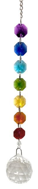Mobile Cristal Boule 7 chakras 15cm chez Arabesk