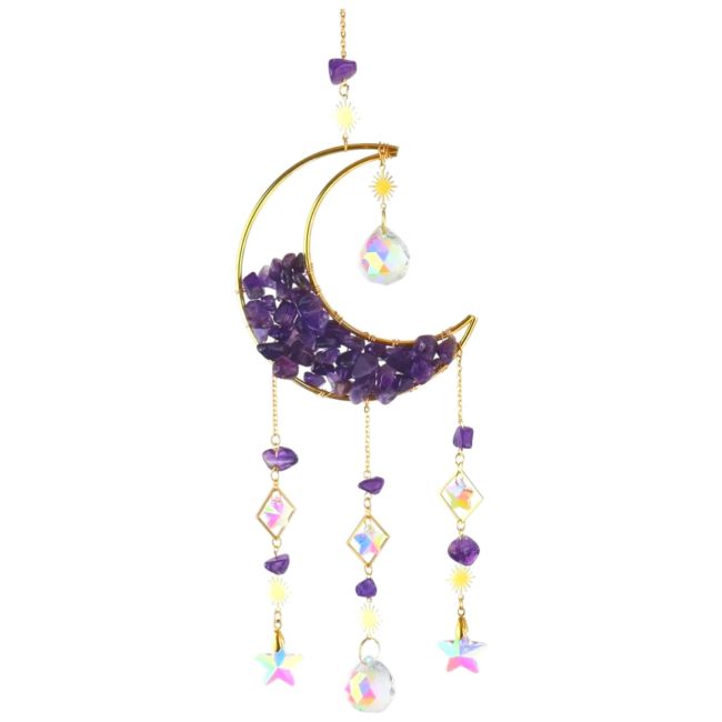 Mobile Attrape-Soleil Lune en Améthyste chez Arabesk