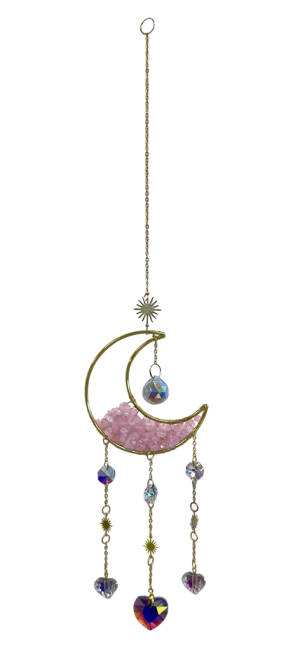 Mobile Attrape-Soleil Lune en Quartz Rose chez Arabesk|cz