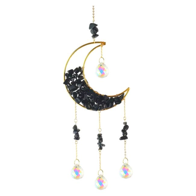 Mobile Attrape-Soleil Lune en Obsidienne Noire chez Arabesk
