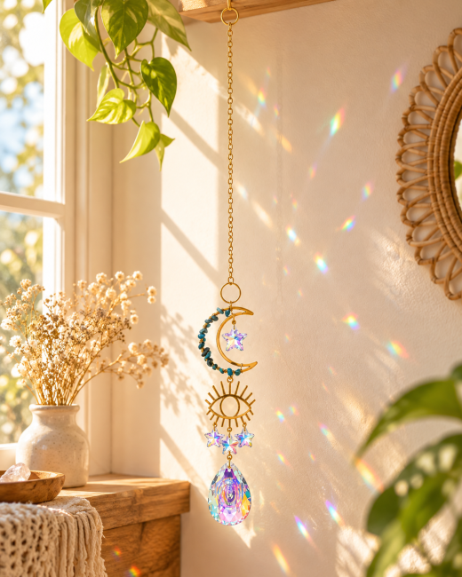 Attrape-soleil Lune en Apatite Bleue chez Arabesk|cz