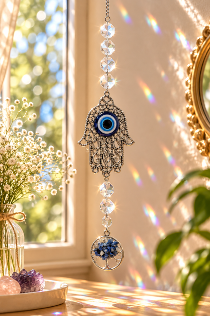 Attrape-soleil Main de Fatma et Arbre de Vie en Lapis-Lazuli chez Arabesk|cz