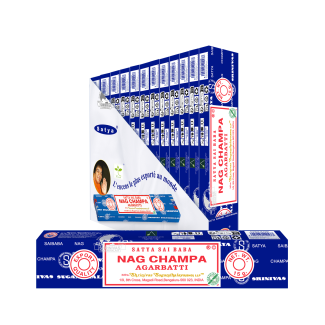 Encens Satya Sai Baba Nag Champa 15g chez Arabesk